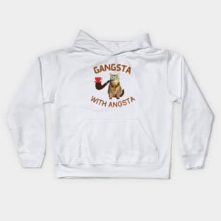 Gangsta Cat 2 | Gangsta With Angsta | Coffee Cat | Smoking Cat | Funny Cat Kids Hoodie